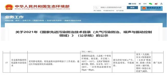 《國家先進污染防治技術目錄(大氣污染防治、噪聲與振動控制領域)》
