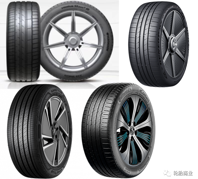 國產(chǎn)企業(yè)如中策的朝陽1號，玲瓏SPORTMASTERe、ATLAS A52等都是針對新能源車型的輪胎產(chǎn)品