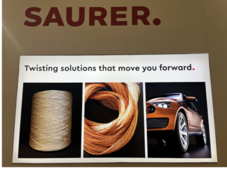 Saurer Twisting公司展示了CableCo<i></i>nder CC5，用于制造高質(zhì)量簾線的現(xiàn)代化設(shè)備。CC5具有優(yōu)化的螺紋球囊直徑和減小的心軸規(guī)格，所需空間較小，但可提高生產(chǎn)率。在線監(jiān)測(cè)質(zhì)量參數(shù)可確保滿足高質(zhì)量輪胎簾線的要求，通過(guò)使用現(xiàn)代自動(dòng)引導(dǎo)車技術(shù)提高包裹運(yùn)輸?shù)男省Ｔ摴具€提供了CableCo<i></i>nder CC5-TFO和CC5-3PLY的詳細(xì)信息，用于生產(chǎn)紗線和三層輪胎簾線。