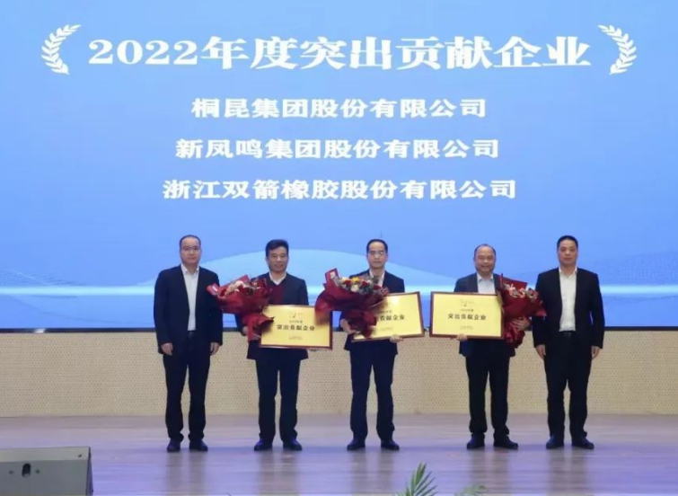 據(jù)悉，雙箭股份憑借在過去一年中的卓越表現(xiàn)，榮獲了“2022年度突出貢獻(xiàn)企業(yè)”和“2022年度科技人才先進(jìn)企業(yè)”兩項(xiàng)殊榮，表彰了企業(yè)在技術(shù)創(chuàng)新和經(jīng)濟(jì)發(fā)展方面的杰出貢獻(xiàn)。
